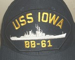 USN US Navy baseball ballcap USS Iowa BB-61 Battleship Made in USA - $20.00