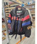 RARE Vintage Chicago Bulls 3-Peat Jeff Hamilton Leather Jacket 3XL Jorda... - $692.95