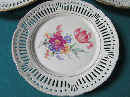 Schwarzenhammer Bavaria Germany US Zone Lattice Floral 3 Plates  - £59.34 GBP