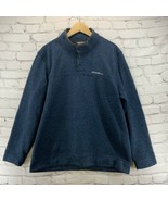 Eddie Bauer Fleece Jacket Mens Sz XL Pullover Navy Blue Outerwear - £23.29 GBP