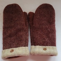 NEW Handmade Upcycled Womens M? Wool Mittens Fleece Lined from Old Sweaters #1 - £30.44 GBP