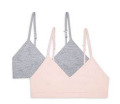 Wonder Nation Girls Seamless Bralette, 2-Pack, Size 28 Gray And Pink - £8.00 GBP