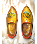 Vintage Wooden Dutch/Holland Clogs - Windmill/Water Scene, Large. Fast S... - $7.88