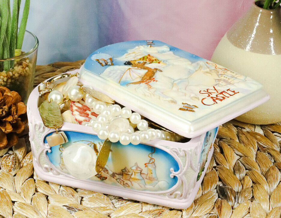 Ebros Jody Bergsma Fantasy Whimsical Sky Castle Decorative Trinket Jewel... - $20.99