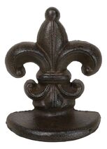 Rustic Vintaged Royal French Fleur De Lis Emblem Doorstop Door Wedge Porter - $363.77 MXN