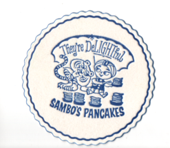 Sambos  Restaurants Paper Coffee Cup Coaster Boy Pancakes Tiger Umbrella 1A - £15.01 GBP