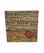 Rustic Wood Slat Box Wall Art Love Loved Red Bird 14&quot; x 14&quot; - €23,65 EUR
