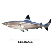 Metal Ocean Shark Wall Art Hanging Glass Decor Coastal Fish Patio Pool Decor - £12.87 GBP