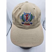 Texas Golf Headmaster Men&#39;s 100% Cotton Adjustable Hat Cap Tan - $10.18