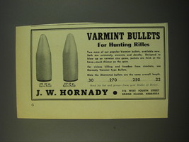 1952 J.W. Hornady Bullets Advertisement - Varmint Bullets for Hunting - £14.78 GBP
