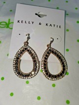 Kelly &amp; Katie Fashion Earrings Gold Tone Tear Drop Dangle Gemstone Earrings New - £11.24 GBP