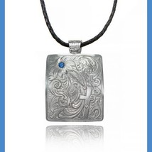 Montana Silversmiths Hidden Cross Floral with blue stone Necklace - £17.52 GBP