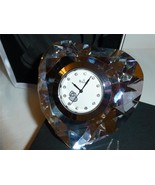 Bulova Diamond Cut Heart Shape Paperweight / Desktop Clock Time Piece  - £19.98 GBP