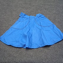 Vintage Girls Skirt Blue With Pockets  1950s - 1960s 18 &quot; Waist - £14.54 GBP