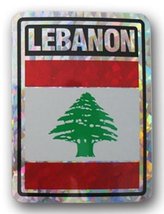 K&#39;s Novelties Lebanon Country Flag Reflective Decal Bumper Sticker - $3.45