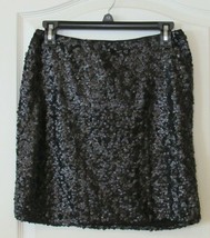 ABS Platinum Pull On Sequined Shirt BLACK Women&#39;s Sz S Pre-owned - $13.10