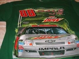 Dale Jr #88 Diet Mt Dew Chevy on a Large (L) green tee shirt new w/tags - $366.98 MXN