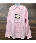 Girls Uniform Blouse Pink Shirt Peter Pan Collar Size 14 Teflon Fabric P... - $11.40