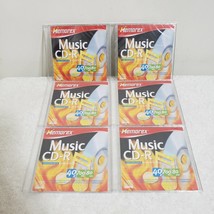 Memorex Music CD-R 700 MB 80 Minute, 40X  New Sealed (6 TOTAL) Recordable Slim - £7.58 GBP