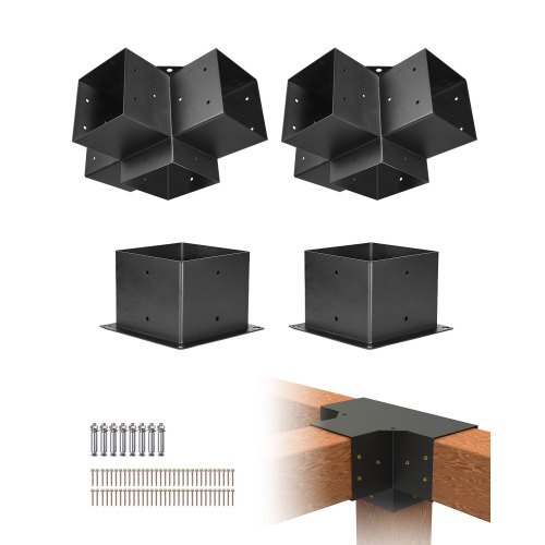  Pergola Bracket Kit, 6x6 Inch (Inner Size 5.5x5.5), 2 Pcs 4-Way Heavy D... - $102.97