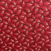 Remnant VTG Fabric Red Leaves Cotton - £5.41 GBP