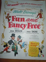 Walt Disney&#39;s Fun and Fancy Free Move With Edgar Bergen Print Magazine Ad 1947 - £6.24 GBP