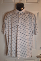 Turtleson Men&#39;s White Blue Floral Short Sleeve Polo Golf Shirt Size Large - $37.04