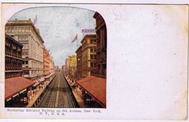 New York Postcard NYC Manhattan Elevated Railway On 6th Avenue 1908 - £3.88 GBP