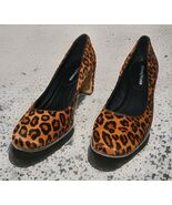 Luxe Donald Pliner 6 US Corin Cheetah Calf-Hair Fur Gold-Mirrored Heel P... - $57.00