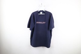 Vtg 90s Hurley Surfing Mens Large Faded Spell Out Double Sided T-Shirt Blue USA - £54.49 GBP