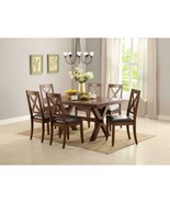 Kitchen Table Set 7-Piece Dining Room Table and Chairs Wooden Soft Padde... - £525.82 GBP