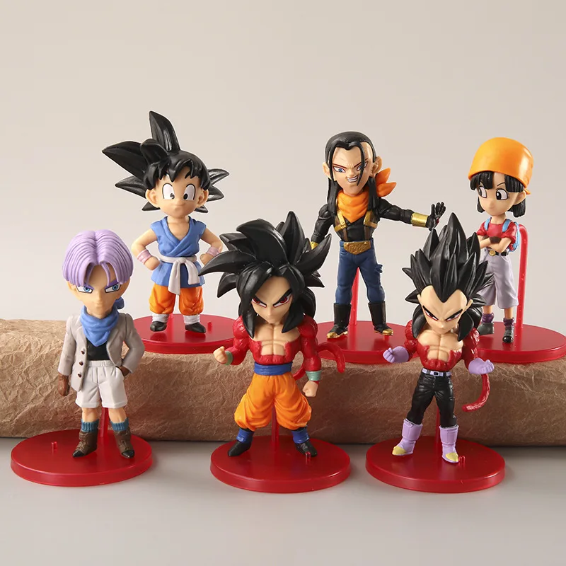 6Pcs/Set 12-13cm Anime Dragon Ball GT Super Saiyan 4 Son Goku Vegeta Pan Android - £21.44 GBP