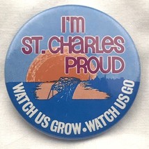 St. Charles Pin Button Vintage Travel Souvenir - £7.95 GBP