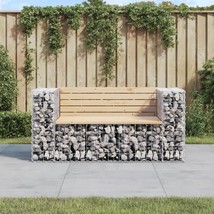 Garden Bench Gabion Design 143x71x65.5 cm Solid Wood Pine - £137.10 GBP
