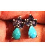 SALE!!! Natural Arizona Sleeping Beauty Turquoise/Tanzanite Earrings 2.40ct - $199.99