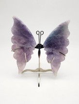 Flourite Mini Butterfly Wings Stand Included, Hand Carved Wings - £24.64 GBP