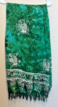 Dominican Republic Batik Sarong Green Blue White - £18.00 GBP