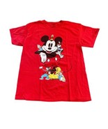 Walt Disney Mickey Mouse And Friends Men&#39;s L Graphic Red Cotton Tee Shirt - £11.39 GBP