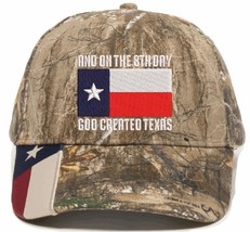 Stand with TEXAS God Created Texas Adjustable Embroidered Hat w/ Texas Flag Brim - £18.80 GBP