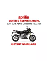 2011-2015 Aprilia Dorsoduro 1200 ABS Service Repair Workshop Manual - $21.12 CAD