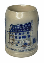Vintage Goebel Hanau Goldschmiedehaus Stoneware Stein Mug Glazed Blue Ge... - €21,38 EUR