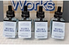 bath and body works willow & white birch wallflowers home fragrance refill x4 - $29.69