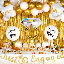 Engagement Party Decorations Gold He Asked She Said Yes Decorations Includes Fut - £46.23 GBP