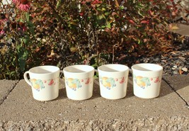 Set of 4 Corning Corelle Abundance Coffee Tea Cups Mugs Fruit Pattern - ... - £7.18 GBP