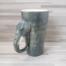 World Market 3D Elephant Gray Off-White 10 oz. Ceramic Coffee Mug Cup - $15.27