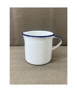 Vintage White Enamelware Pitcher w Blue Trim Farmhouse Primitive Kitchen... - €15,43 EUR