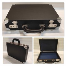 Briefcase for Coins PU Black, Inside IN Velvet Italian (Blue) Ideal - $148.89