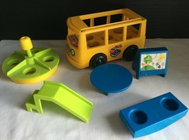 Fisher Price 1978 Play Family Nursery School 929 Lot Bus Teeter Totter Slide ++ - £11.80 GBP