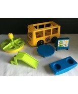 Fisher Price 1978 Play Family Nursery School 929 Lot Bus Teeter Totter S... - $15.00