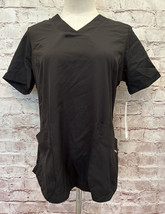 Lauderdale by UA Womens XS Short Sleeve V- Neck Scrub Top Stretch Black ... - $32.00